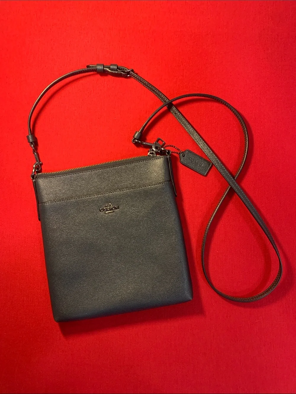 Coach Black Leather Messenger Crossbody - Picture 1 of 6